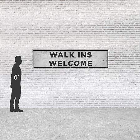 CGSignLab | Walk INS ברוך הבא -אפור בסיסי באנר ויניל חיצוני כבד | 8'x2 '
